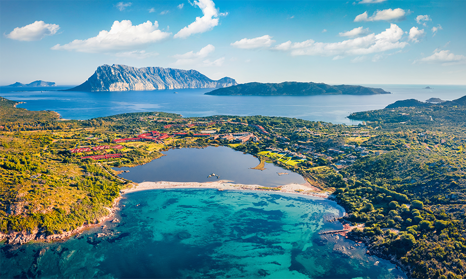 Aerial shot of Sardinia, Italy, one of the world's Blue Zones. Scottsdale, AZ is becoming a Blue Zone.