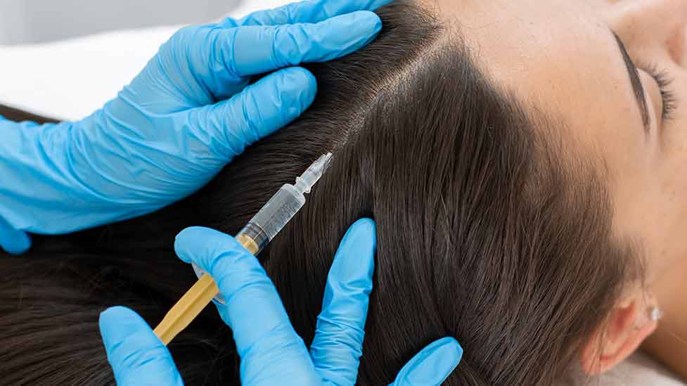 Woman receiving PRP for hair loss at Health for Life Naturopathic Clinic