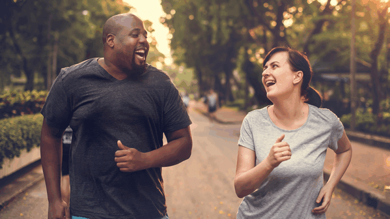 A couple working on their weight loss goals with the help of AOD 9604 peptide.