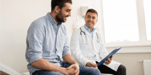 Naturopathic doctor discussing BPC-157 peptide therapy for gut health and recovery and regenerative health options with a patient in Scottsdale Arizona.
